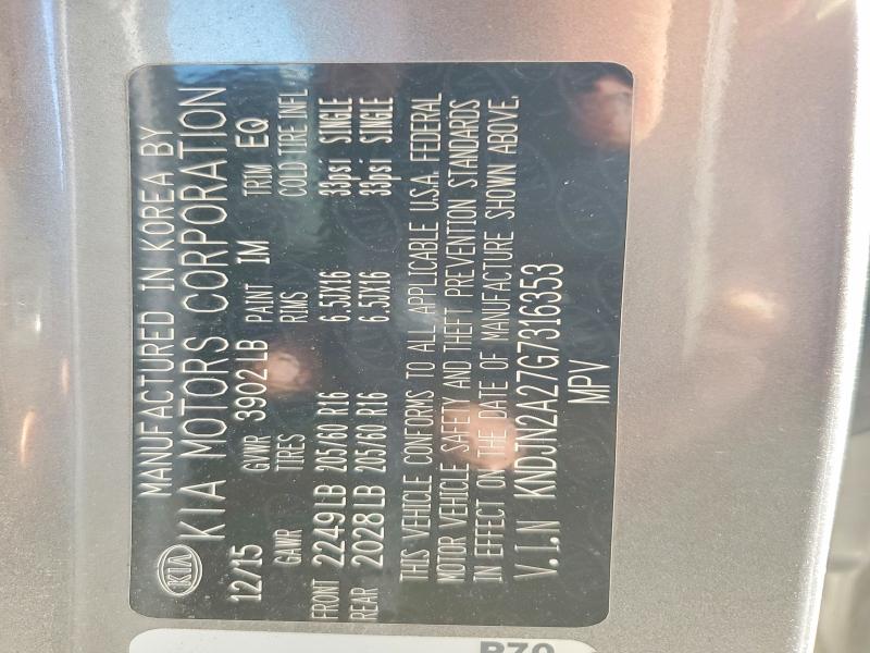Aukcja sprzedaży 2016 Kia Soul, vin: KNDJN2A27G7316353, numer aukcji: 49743606