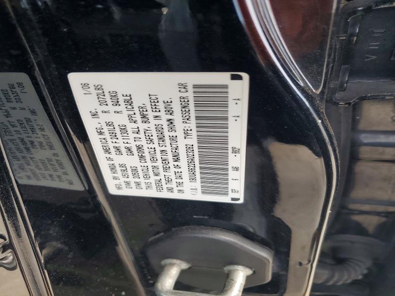 50780126 :رقم المزاد ، 19UUA66226A023262 vin ، 2006 Acura 3.2tl مزاد بيع