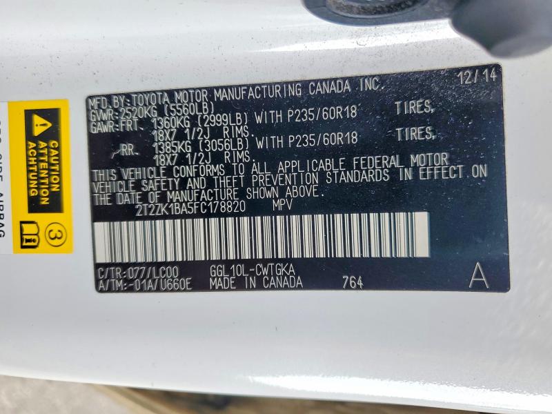 Продаж на аукціоні авто 2015 Lexus Rx 350, vin: 2T2ZK1BA5FC178820, номер лоту: 48430826