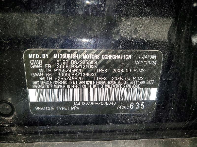 Aukcja sprzedaży 2024 Mitsubishi Outlander, vin: JA4J3VA80RZ068640, numer aukcji: 51838236