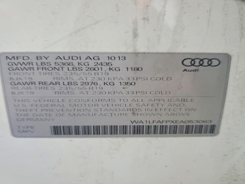 Продажа на аукционе авто 2014 Audi Q5, vin: WA1LFAFPXEA053063, номер лота: 50152206
