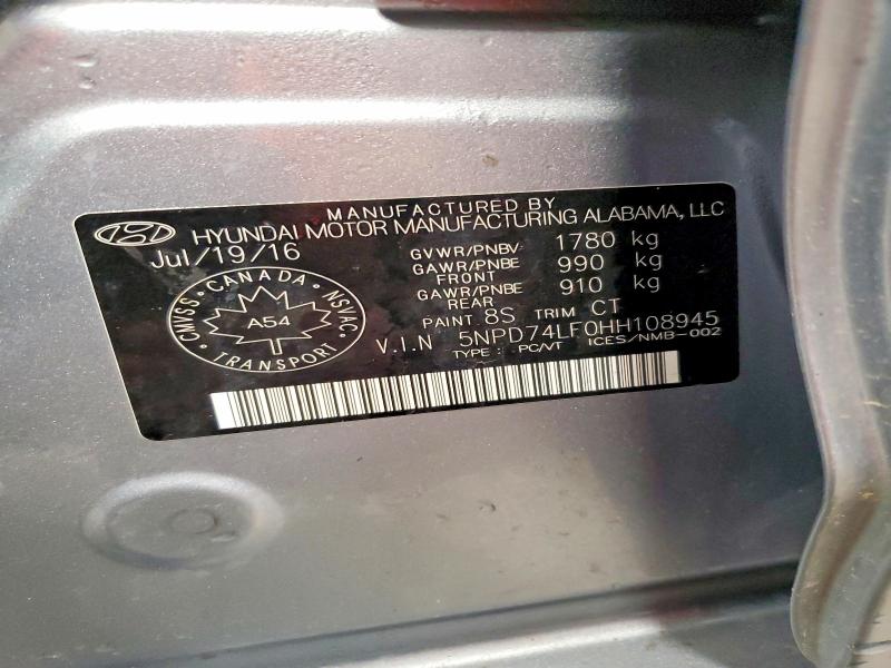 Aukcja sprzedaży 2017 Hyundai Elantra, vin: 5NPD74LF0HH108945, numer aukcji: 49920516