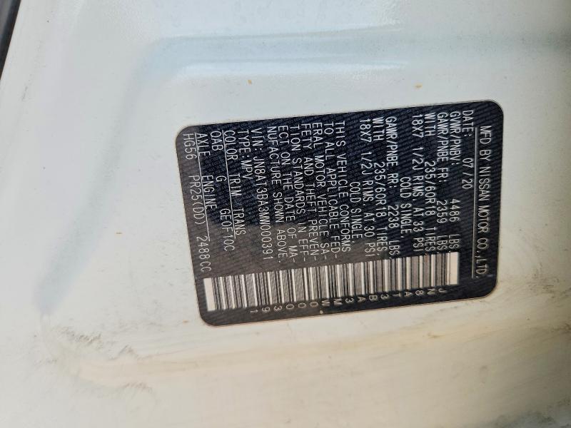 Продажа на аукционе авто 2021 Nissan Rogue, vin: JN8AT3BA3MW000391, номер лота: 51894156