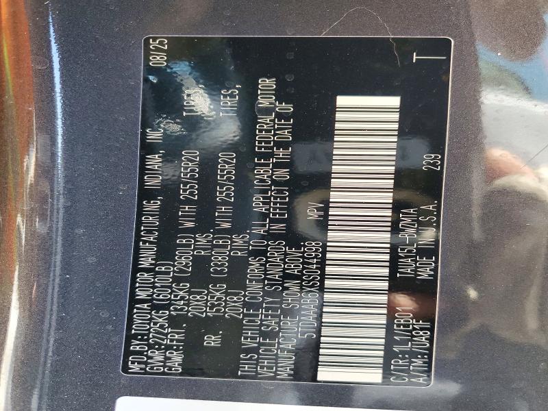 48848036 :رقم المزاد ، 5TDAAAB6XSS044998 vin ، 2025 Lexus Tx مزاد بيع