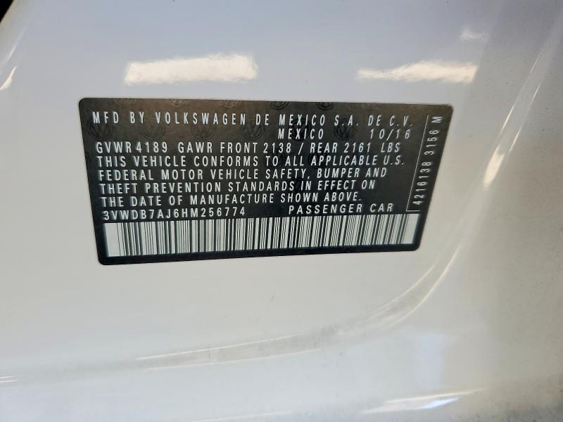 Aukcja sprzedaży 2017 Volkswagen Jetta, vin: 3VWDB7AJ6HM256774, numer aukcji: 48794136