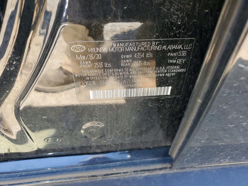 50760696 :رقم المزاد ، 5NPEG4JA7LH050286 vin ، 2020 Hyundai Sonata مزاد بيع