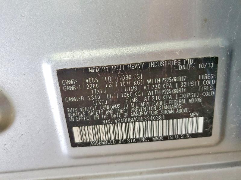 Продаж на аукціоні авто 2014 Subaru Outback, vin: 4S4BRBMC8E3240381, номер лоту: 49648916