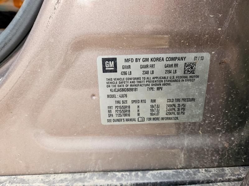 Auction sale of the 2013 Buick Encore, vin: KL4CJASB8DB098181, lot number: 50515526