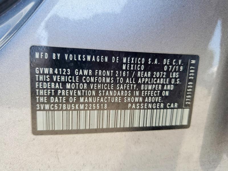Aukcja sprzedaży 2019 Volkswagen Jetta, vin: 3VWC57BU5KM225518, numer aukcji: 49082126