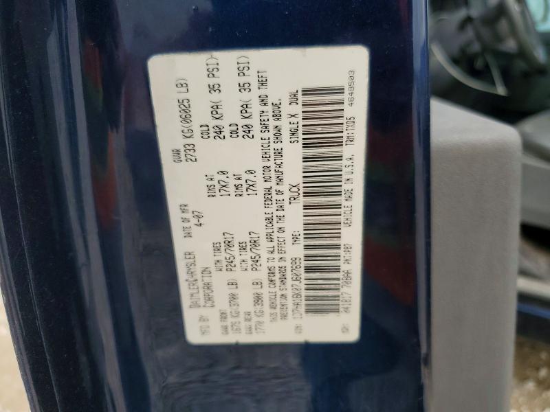Aukcja sprzedaży 2007 Dodge Ram 1500, vin: 1D7HA16K07J607699, numer aukcji: 48970426