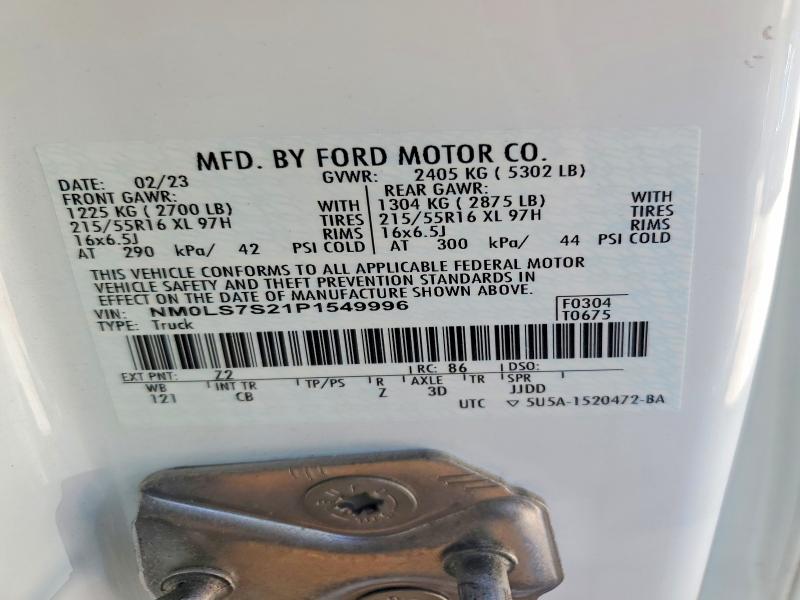 50178916 :رقم المزاد ، NM0LS7S21P1549996 vin ، 2023 Ford Transit Connect مزاد بيع