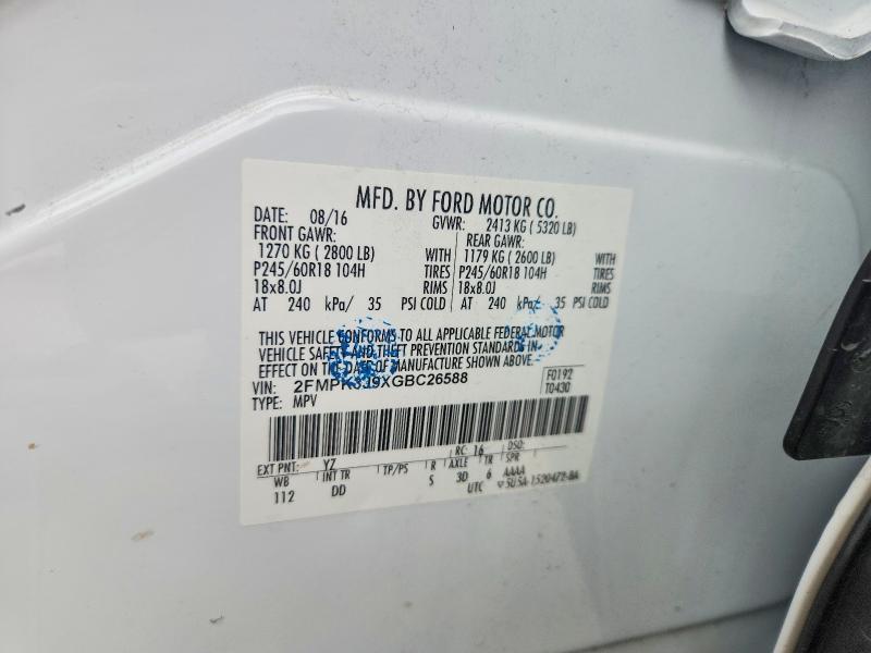 Продажа на аукционе авто 2016 Ford Edge, vin: 2FMPK3J9XGBC26588, номер лота: 51305566