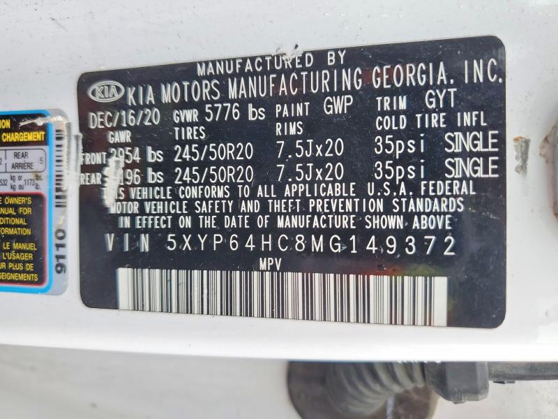 50648026 :رقم المزاد ، 5XYP64HC8MG149372 vin ، 2021 Kia Telluride مزاد بيع