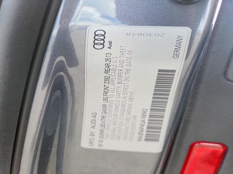 Продаж на аукціоні авто 2018 Audi A4, vin: WAUENAF48JA188962, номер лоту: 49380216
