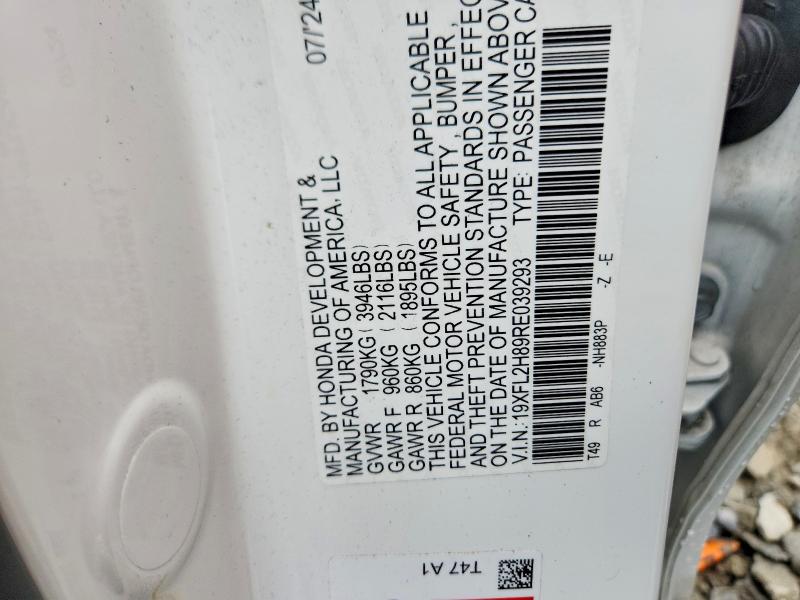 Aukcja sprzedaży 2024 Honda Civic, vin: 19XFL2H89RE039293, numer aukcji: 48154136