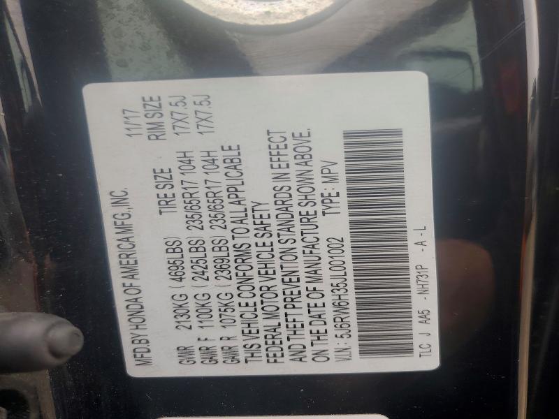 48419986 :رقم المزاد ، 5J6RW6H35JL001002 vin ، 2018 Honda Cr-v مزاد بيع