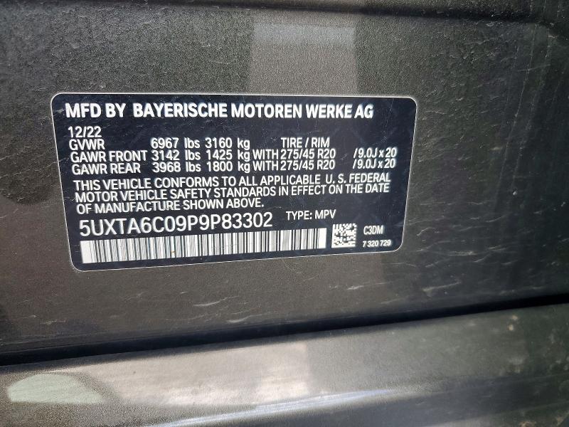 2023 Bmw X5 მანქანა იყიდება აუქციონზე, vin: 5UXTA6C09P9P83302, აუქციონის ნომერი: 50369736