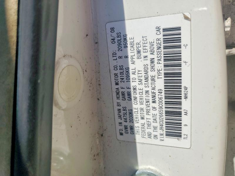 49017296 :رقم المزاد ، JH4CU26659C006749 vin ، 2009 Acura Tsx مزاد بيع