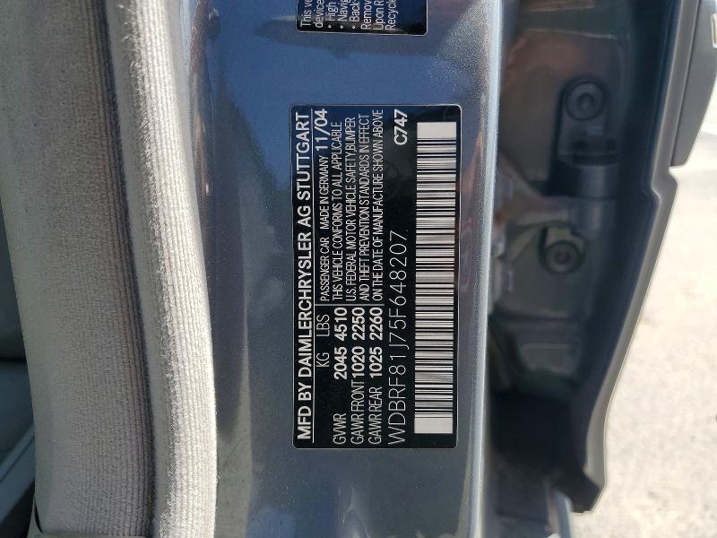 Продаж на аукціоні авто 2005 Mercedes-benz C, vin: WDBRF81J75F648207, номер лоту: 49021486
