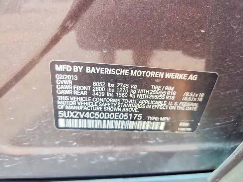 Aukcja sprzedaży 2013 Bmw X5, vin: 5UXZV4C50D0E05175, numer aukcji: 48979076