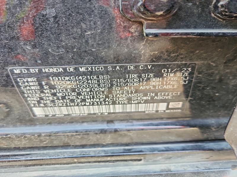 49990416 :رقم المزاد ، 3CZRZ1H72PM731342 vin ، 2023 Honda Hr-v مزاد بيع