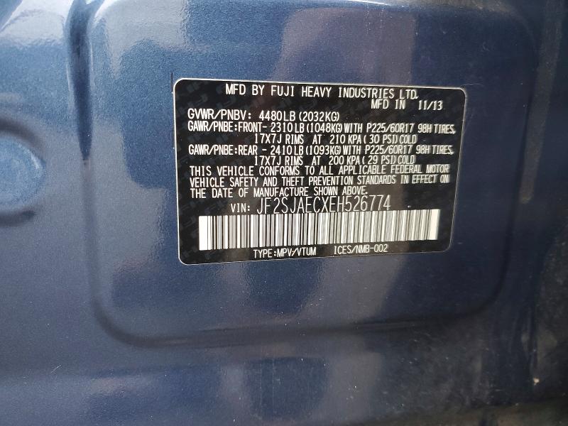 Продажа на аукционе авто 2014 Subaru Forester, vin: JF2SJAECXEH526774, номер лота: 51321986
