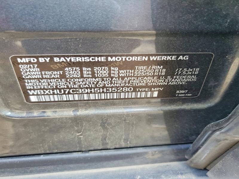 49649716 :رقم المزاد ، WBXHU7C39H5H35280 vin ، 2017 Bmw X1 مزاد بيع