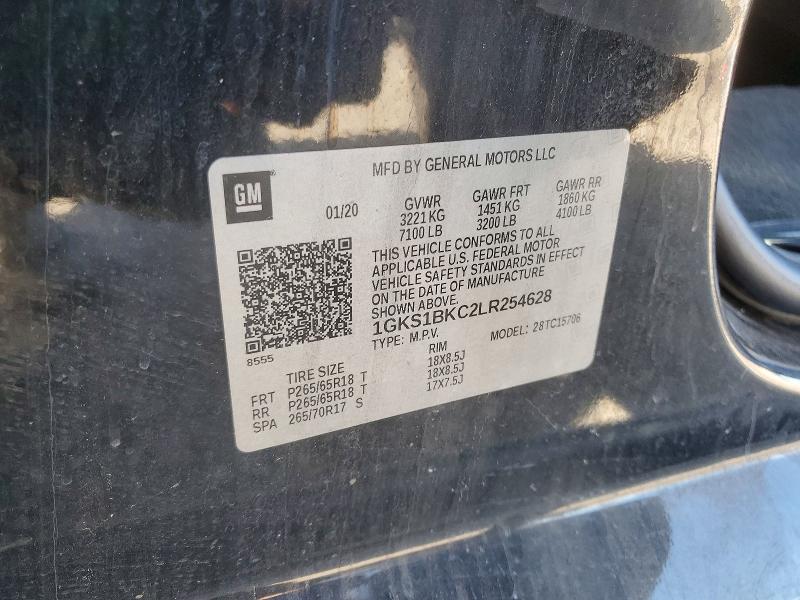 48766766 :رقم المزاد ، 1GKS1BKC2LR254628 vin ، 2020 Gmc Yukon مزاد بيع