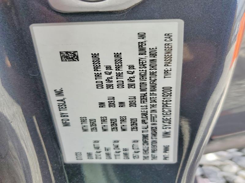Aukcja sprzedaży 2023 Tesla Model 3, vin: 5YJ3E1EC7PF619200, numer aukcji: 50780726