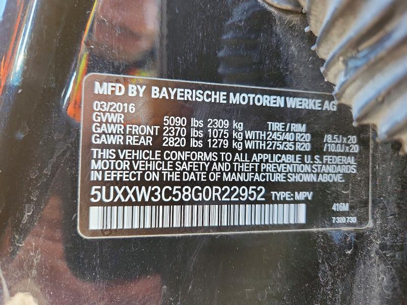 Продаж на аукціоні авто 2016 Bmw X4, vin: 5UXXW3C58G0R22952, номер лоту: 48151436