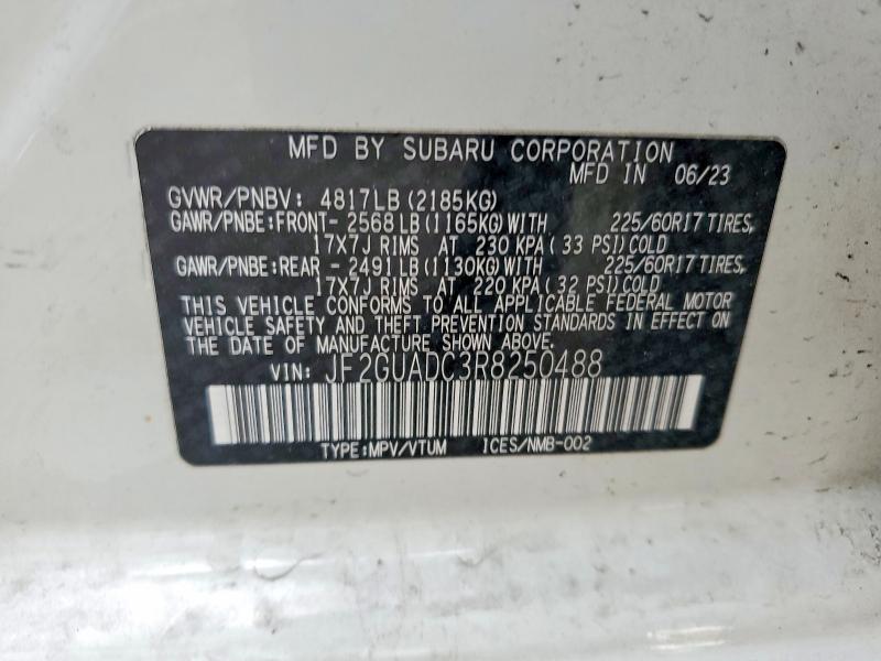 Aukcja sprzedaży 2024 Subaru Crosstrek, vin: JF2GUADC3R8250488, numer aukcji: 50295116