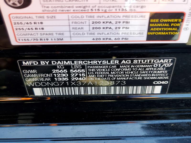 Продажа на аукционе авто 2007 Mercedes-benz S, vin: WDDNG71X37A123873, номер лота: 49858646
