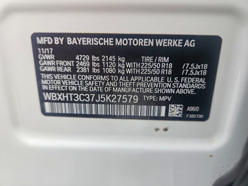 Aukcja sprzedaży 2018 Bmw X1, vin: WBXHT3C37J5K27579, numer aukcji: 48328576