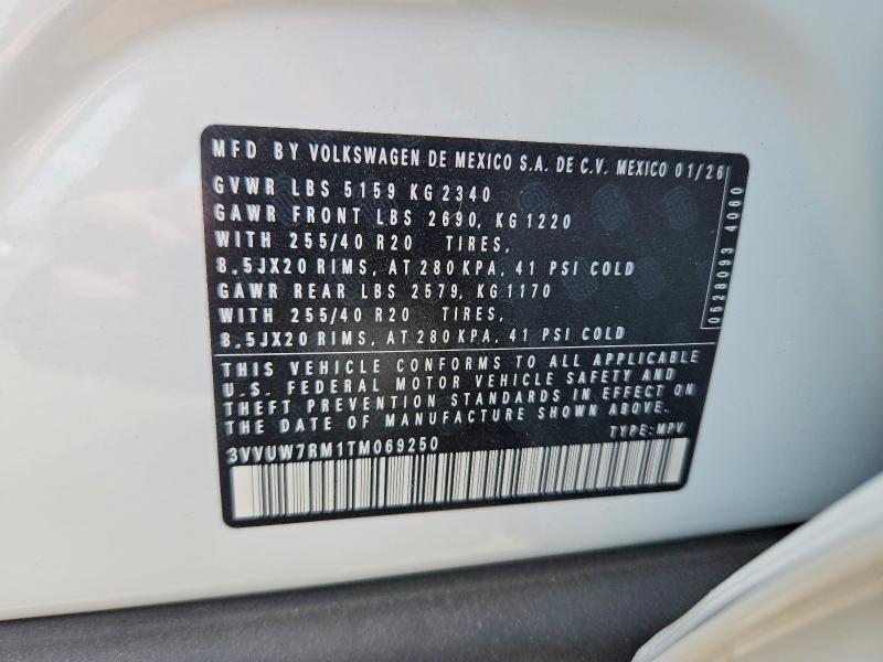 51107606 :رقم المزاد ، 3VVUW7RM1TM069250 vin ، 2026 Volkswagen Tiguan مزاد بيع