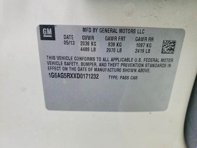Aukcja sprzedaży 2013 Cadillac Ats, vin: 1G6AG5RXXD0171232, numer aukcji: 50539686