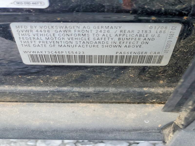 Продажа на аукционе авто 2006 Volkswagen Passat, vin: WVWAK73C46P155423, номер лота: 50944496