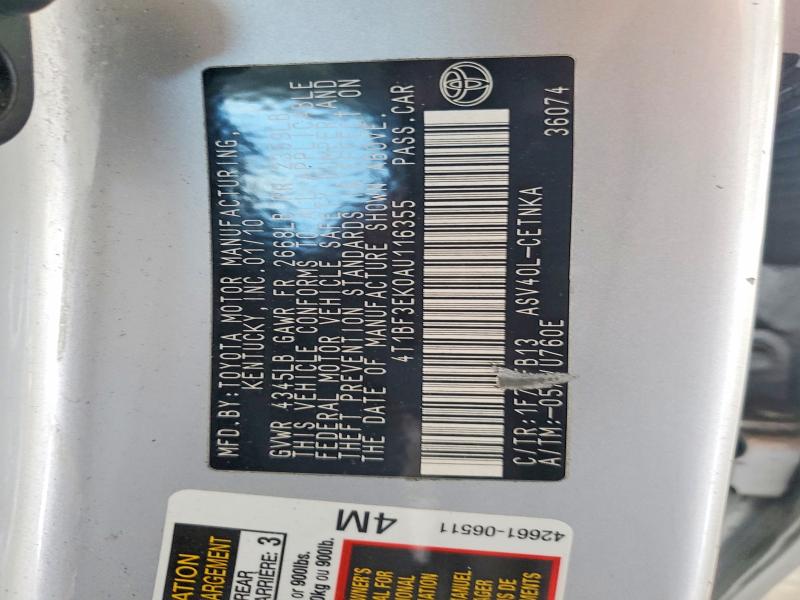 50048236 :رقم المزاد ، 4T1BF3EK0AU116355 vin ، 2010 Toyota Camry مزاد بيع