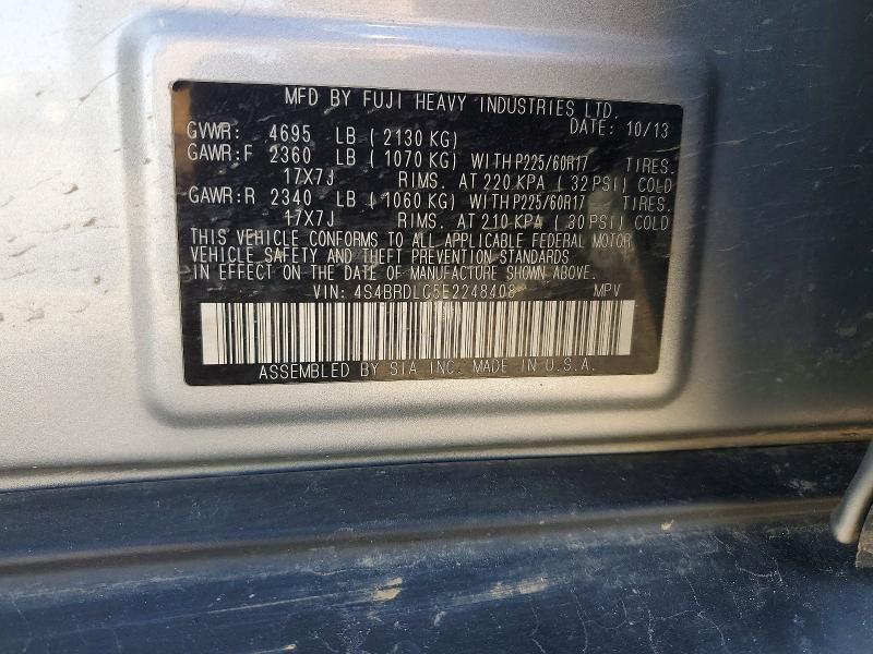 Aukcja sprzedaży 2014 Subaru Outback, vin: 4S4BRDLC5E2248408, numer aukcji: 50619396