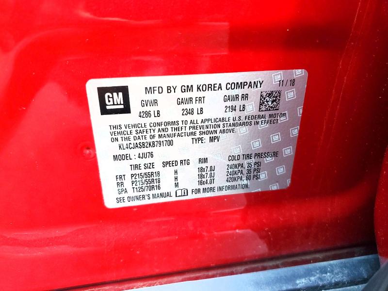 Aukcja sprzedaży 2019 Buick Encore, vin: KL4CJASB2KB791700, numer aukcji: 49461056