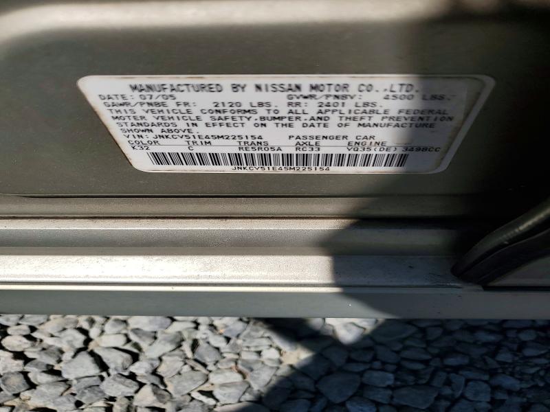 Aukcja sprzedaży 2005 Infiniti G35, vin: JNKCV51E45M225154, numer aukcji: 50625096