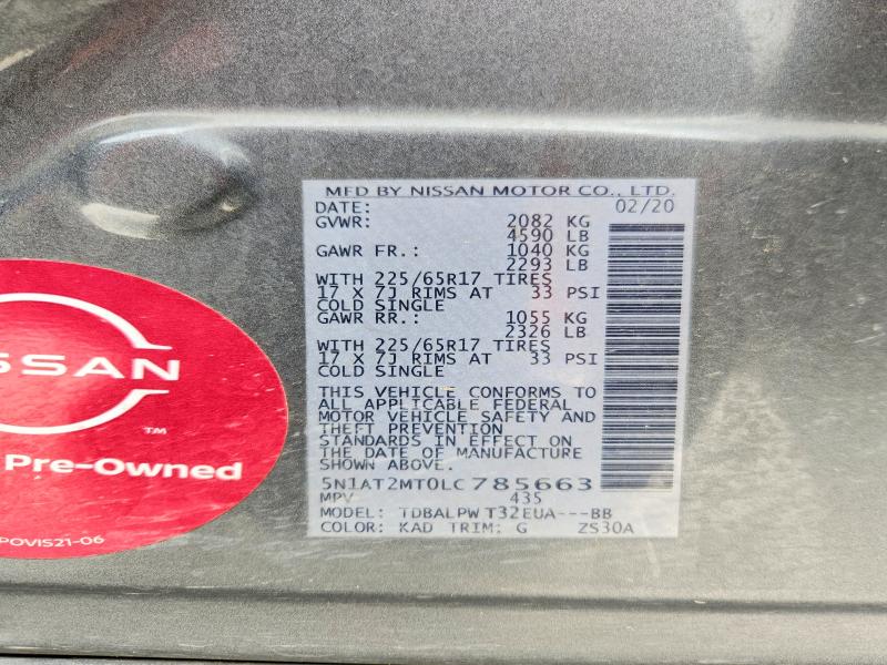 Продажа на аукционе авто 2020 Nissan Rogue, vin: 5N1AT2MT0LC785663, номер лота: 51714536