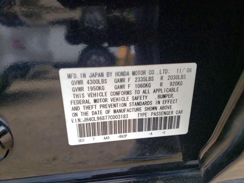 Продаж на аукціоні авто 2007 Acura Tsx, vin: JH4CL96877C003183, номер лоту: 48860196