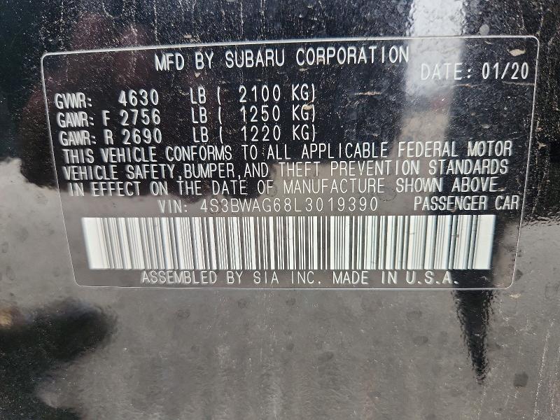 Продаж на аукціоні авто 2020 Subaru Legacy, vin: 4S3BWAG68L3019390, номер лоту: 51767376