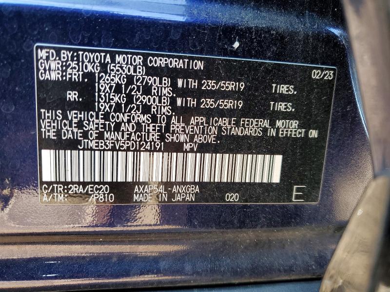 50750666 :رقم المزاد ، JTMEB3FV5PD124191 vin ، 2023 Toyota Rav4 Prime مزاد بيع