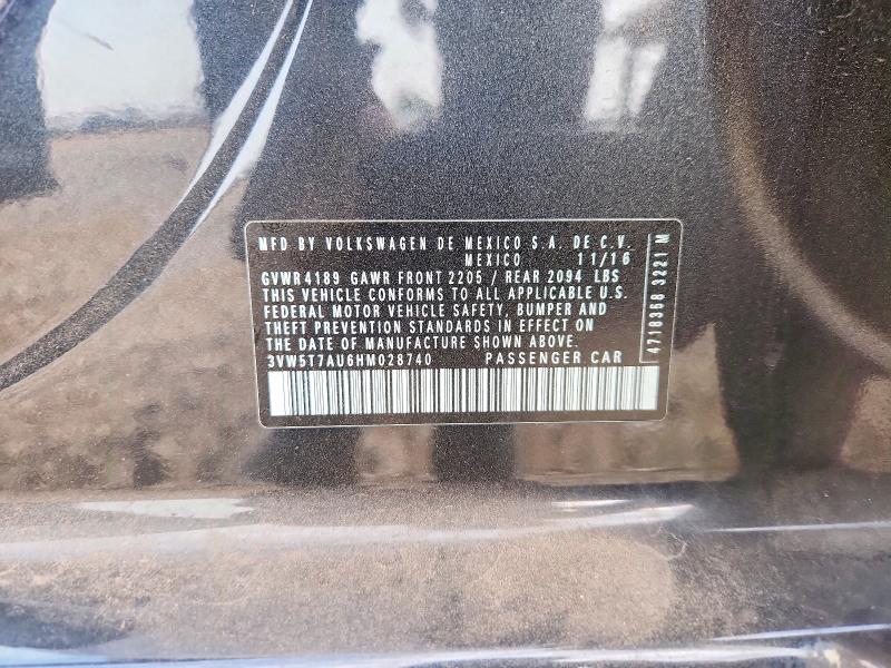 51178366 :رقم المزاد ، 3VW5T7AU6HM028740 vin ، 2017 Volkswagen Gti مزاد بيع
