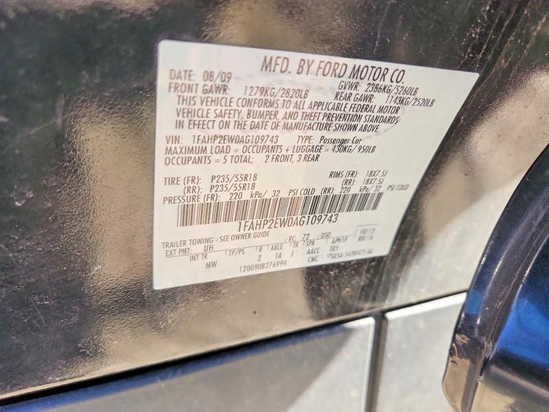 Продажа на аукционе авто 2010 Ford Taurus, vin: 1FAHP2EW0AG109743, номер лота: 50452166