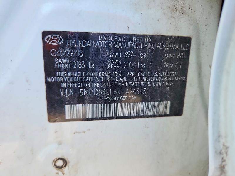 Aukcja sprzedaży 2019 Hyundai Elantra, vin: 5NPD84LF6KH426363, numer aukcji: 50943326
