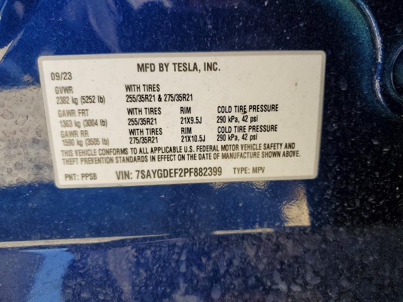 Aukcja sprzedaży 2023 Tesla Model Y, vin: 7SAYGDEF2PF882399, numer aukcji: 51524856
