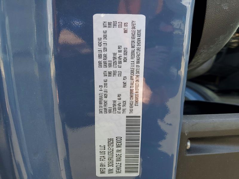 Продаж на аукціоні авто 2020 Ram Promaster 3500, vin: 3C6URVJG5LE129256, номер лоту: 41659686