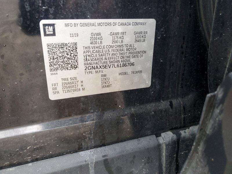 Aukcja sprzedaży 2020 Chev Equinox, vin: 2GNAX5EV7L6186706, numer aukcji: 49894236